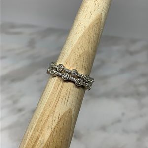 Set (2)Sterling Silver rings with cubic zirconias